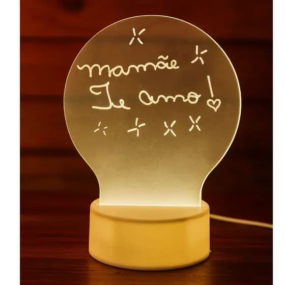 Luminaria Led de Mesa Escrever De Caneta Lousa Quadro Mesa Anotacoes presente dia dos namorados