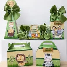 Kit Personalizados Safari Baby Mimos Brindes Lembrancinhas de  Aniversário Caixa Milk Personalizadas Para Festa