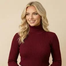 Blusa de Tricô Feminina Cacharrel Feminino Gola Alta Tricot Canelado Inverno Manga Longa Frio Modal