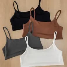 Top Academia Forro Duplo Alça Fina Suplex Premium Com Elástico Feminino Fitness