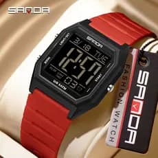 SANDA Multi-Função Adolescente Relógio Luminoso Dual Time Contagem Regressiva Snooze Alarme Sinal Hora Cronômetro Semana