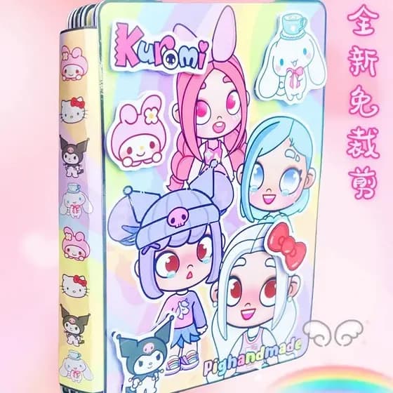 Kuromi Cutaway DIY Dress Up Puzzle-Meninas Casa Silenciosa Livro Brinquedo Pacote De Material Feito À Mão