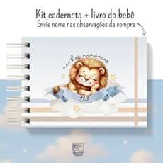 Livro do Bebê - Registro de Memórias e Desenvolvimento | Caderneta de Vacina Personalizada | Várias opções de capa