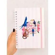 Bullet Journal A5 Capa Dura Personalizado Brasil Tropical | Caderno Pontilhado 50, 100 ou 200 Folhas 90g
