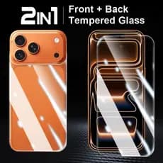 Pelicula de vidro + pelicula traseira para iPhone 17 16 15 14 13 12 11 Pro Max Air Plus 16e mini Película