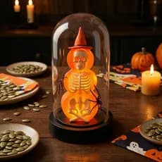 [TY] Presente De Halloween Para Crianças Lanterna De Abóbora , Luz Noturna De Esqueleto LED Com Aranhas Simuladas , Orna