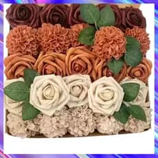 Cake Decoration Flower Artificial Flowers for Wedding 1 Box Dahlia Rose Realistic Pe Foam Fake with Flexible Wire Stems