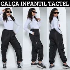 Calça Infantil Feminina Tactel Jogger Cargo Street Calça Para Crianças Meninas 4 Bolsos  Lindas Cores