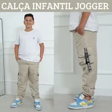 Calça Infantil Jogger Tactel 4 Cores 4 Bolsos 10 12 14 Juvenil Menino Infantil Masculino Calça Bomber Calça Cargo