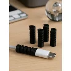 Kit 5 Protetor de Cabo Anti Quebra Espiral – Organizador e Reforço para Carregador iPhone, Android e USB