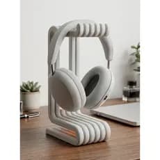 Suporte de Fone de Ouvido Gamer Design Orgânico – Headset Stand Moderno e Robusto