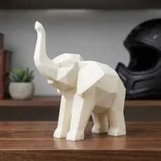 Escultura Elefante Baixo Polígono - Decoração Minimalista Luxo