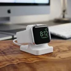 Suporte de magsafe Dock de Mesa para Apple Watch Series 1 ao Ultra - Cores Preto, Branco e Cinza - Design Moderno