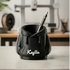 Porta-Chaves e Objetos Criativo Moletom Personalizado com Nome - Organizador de Mesa Decorativo - Preto, Branco e Cinza