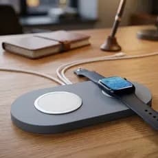 Suporte MagSafe Duplo Premium – Compatível com Original e Paralelo – Organização e Design Compacto