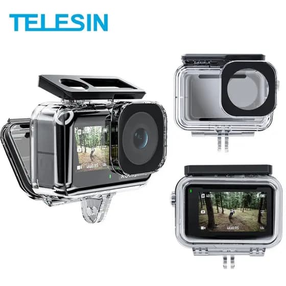 TELESIN 45M Caso À Prova D'água Para DJI OSMO Action 3 4 5pro Mergulho Subaquático Acessórios Câmera Esportiva