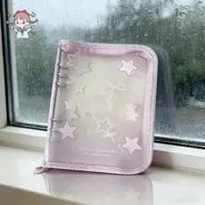 Livro De Adesivos Com Padrão De Estrela Transparente Pasta De Folhas Soltas Bonito Armazenamento E Organizador De Exibiç