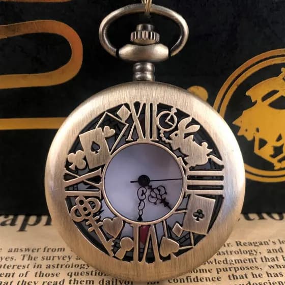 Alice Themed Rabbit Relógio De Bolso De Quartzo Temático Para Femininas