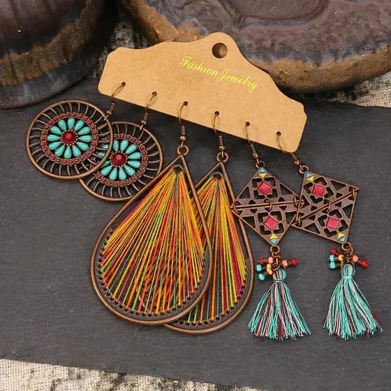 Conjunto De Brincos Femininos Vintage