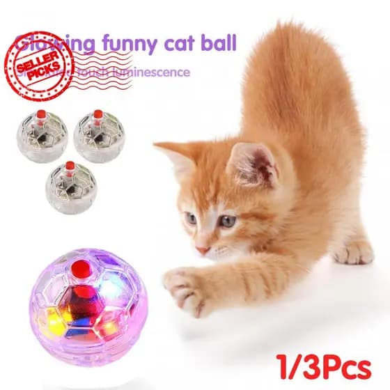 1/3pcs Bola De Gato Interativa Brinquedo Flash Equipamento Paranormal Movimento Luz De N7K7