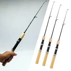 KITO 55/65/75cm Mini Vara De Pesca Telescópica No Gelo Portátil Para Carpa Carbono Camarão Inverno D4y0