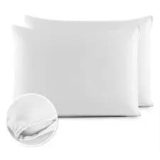 Kit Par de Fronhas Algodão Com Zíper Lisa 70x50cm Macia 200 Fios de Alta Qualidade