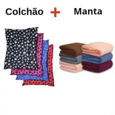 kit cama + manta de 1,10x90 colchão Para Cachorro ou Gato Caminha Pet Lavável com Zíper
