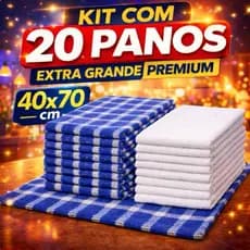 Pano Premium de Chão Grande Saco Duplo 100% Algodão Xadrez Para Limpeza Geral 70X40