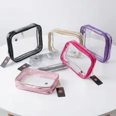 NECESSAIRE Box Transparente Grande Escolar Estojo Organizador