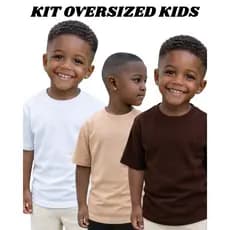 👕 Kit 3 Camisetas Suedini Cores Aleatória Oversized Kids - Conforto Premium & Estilo Street