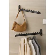 Kit 2 Araras Cabideiro Rt De Parede 40cm Para 20 Cabides com Parafusos e Buchas