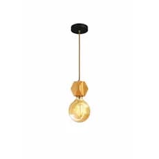 Pendente Teto Madeira Maciça 14 Lados (Decorativo) Soquete e27