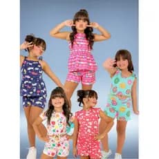 Kit Sortido 10 Peças de Roupas Infantil Menina / 5 blusas + 5 shorts- Promoção - Kit com 5 Conjuntos de Roupa Infantil Menina