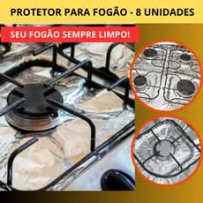 Protetor de Alumínio para Fogão com 8 undades - Protetor de fogão anti sujeiras