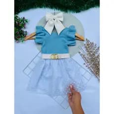Conjunto de menina 01 ao 10 infantil feminino Body Canelado Frufru +Saia Poá infantil mini diva Natal
