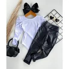 Conjunto de Menina Inverno - Conjunto infantil feminino body e calça blogueirinha