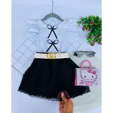 Conjunto Infantil Menina Blogueirinha Lançamento Body + Saia SAIA TULE DO 02 AO 10