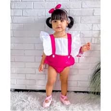 Jardineira Body Romper- Macacão de bebe - BODY INFANTIL ROMPER BABY - BODY BUNDA RICA