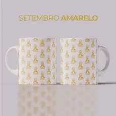 Caneca Xicara Setembro Amarelo 325ML Dia Mundial Prevenção ao Suicidi0
