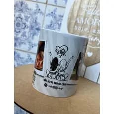 Caneca Xicara Amigas Personalizada com Foto e Musica 325ML Cerâmica Porcelana Ideal para Presentear