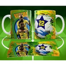 Caneca de Porcelana Cerâmica Personalizada Brasil Rumo Hexa Copa do Mundo 2026