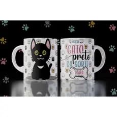 Caneca Ceramica Porcelana Pets Personalizada com Nome do Seu Animalzinho Presentes Brindes