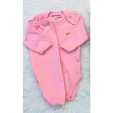 Kit 2 Peças Bebe Conjunto Meia Estação Confortável Body e Mijao MeninA 1 Body e 1 Mijao - P