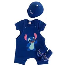 kit do stitch, bebê temáticos, mêsversário e personagens-malha suedine, 100% algodão