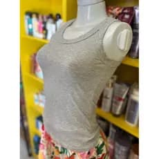 Regata feminina viscose cinza claro