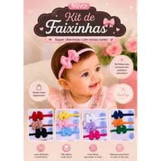 Kit com Faixinhas para Bebê | Laços de Luxo para Bebê Menina | Faixa para Recém-Nascida/ Faixa de cabelo para bebê