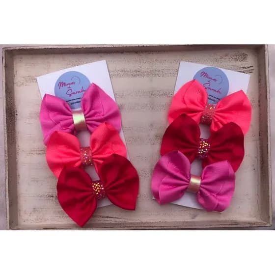 Laços rosa / Trio de laços