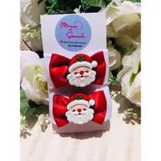 Par de lacinhos tematico papai noel /laços natalinos/laços de natal