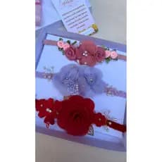 Faixinha de Luxo para Bebê Menina com Flores e Pérolas