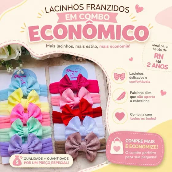 kit faixinhas para bebê / Primeiros lacinhos/kit RN / presentes para bebê/ Laços infantis
